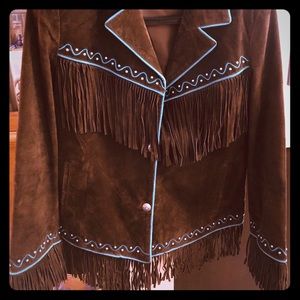 Brown Suede Fringe Blazer